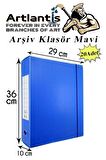 Mavi Arşiv Ve Proje Kutusu 29x36x10cm 20 Adet Arşiv Klasörü Lastikli Plastik Arşiv Klasörü Büro Okul Sınıf