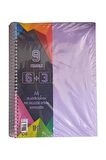 6+3 Ayraçlı Defter 9 Konulu 225 Yaprak 1 Adet 6 Kareli 3 Çizgili Spralli Plastik Kapak Seperatörlü