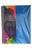 6+3 Ayraçlı Defter 9 Konulu 225 Yaprak 1 Adet 6 Kareli 3 Çizgili Spralli Plastik Kapak Seperatörlü