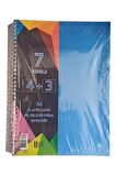 4+3 Ayraçlı Defter 7 Konulu 175 Yaprak 1 Adet 4 Kareli 3 Çizgili Spralli Plastik Kapak Seperatörlü