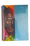 4+1 Ayraçlı Defter 5 Konulu 125 Yaprak 1 Adet 4 Kareli 1 Çizgili Spralli Plastik Kapak Seperatörlü