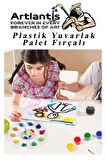 Yuvarlak Resim Paleti Fırçalı 1 Paket 10 Hazneli Boya Paleti Sanatsal Boyalar İçin Palet Akrilik Boya Yağlı Boya Guaj Boya Fırçalı