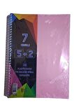 5+2 Ayraçlı Defter 7 Konulu 175 Yaprak 1 Adet 5 Kareli 2 Çizgili Spralli Plastik Kapak Seperatörlü