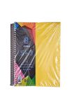5+3 Ayraçlı Defter 8 Konulu 200 Yaprak 1 Adet 5 Kareli 3 Çizgili Spralli Plastik Kapak Seperatörlü