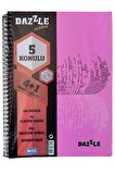 4+1 Ayraçlı Defter 5 Konulu 150 Yaprak 1 Adet 4 Kareli 1 Çizgili Spralli Plastik Kapak Seperatörlü