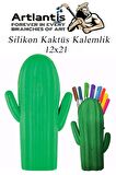 Silikon Kaktüs Kalemlik 1 Adet Silikon Kalem Kutusu Eğlenceli Sevimli Kaktüs Figürlü Hediyelik Kalemlik