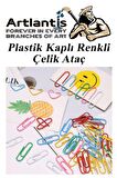 Ataç Renkli Metal Plastik Kaplama 100 Adet Orta Boy 1 Paket Ataş Okul Ofis Belge Düzenleme Paslanmaz Kaplamalı