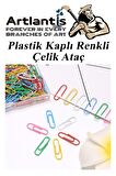 Ataç Renkli Metal Plastik Kaplama 100 Adet Orta Boy 1 Paket Ataş Okul Ofis Belge Düzenleme Paslanmaz Kaplamalı