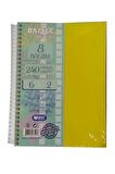 Orta Boy 6+2 Ayraçlı Defter 8 Konulu 240 Yaprak 1 Adet 6 Kareli 2 Çizgili Spralli Plastik Kapak Seperatörlü 18x25 cm