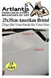Amerikan Bristol Karton 25x35 cm 25 Adet 220 gr Bir Tarafı Parlak Bir Tarafı Mat Kağıt Biristol Karton