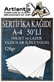 A4 Sertifika Kağıdı Kalın 50 Adet Gramajlı Fotokopi Kağıdı 120 gr Tüm Yazıcılara Uyumlu 21x29.7 cm Kalın Baskı Kağıdı