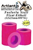 Fiyat Etiketi Pembe 800'lü 20 Paket 12x21mm Fosforlu Pembe Fiyat Etiketi Mx-5500 M5500 Hg979 Motex Etiket Makinesi Yedeği