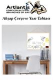 Duvara Monte Beyaz Yazı Tahtası 60x90 cm 1 Adet Yazı Tahta Kalemi ve Silgisi Laminant Yazı Tahtası Ahşap Çerçeveli Askılı Okul Ofis Büro