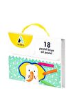 Pastel Boya 18 Renk Plastik Çantalı 1 Paket 18 li Pastel Boya Canlı Renkler