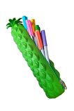 Silikon Ananas Kalemlik Yeşil 1 Adet Silikon Kalem Kutusu Eğlenceli Sevimli Ananas Figürlü Hediyelik Kalemlik