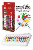 Guaj Boya 12 Renk Nova Color 12 Ml Tüp 1 Paket 12 Li Guaj Boya Seti ve Yuvarlak Resim Paleti Fırçalı 1 Paket 10 Hazneli Boya Paleti Sanatsal Boyalar İçin Palet Guaj Boya