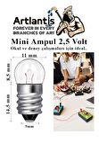 Mini Ampul 2,5 Volt 5 Adet 1 Paket Küçük Elektrik Deney Ampulü 2.5 v Okul Sınıf Elektrik Devre Deney Ampulü