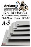 A5 Mukavva Gri 3 mm 20 Adet 1 Paket 14,8x21 cm A-5 Mukavva 3 mm Kalınlığında A-5 Mukavva