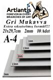 A4 Mukavva Gri 2 mm 10 Adet 1 Paket 21x29,7 cm A-4 Mukavva 2,0 mm Kalınlığında A-4 Mukavva