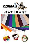Keçe 10 Renk A4 20x30 cm 1 Paket Keçe 10 lu Okul Kreş Okul Öncesi Etkinlik Hobi