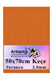 Turuncu Keçe 50x70 cm 2.0 mm 1 Adet Renkli Hobi Keçesi Elişi Keçesi Anasınıfı Kreş Okul Öncesi
