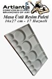 Masa Üstü Resim Paleti 1 Adet 17 Hazneli Boya Paleti 16X27 cm Sanatsal Boyalar İçin Palet Akrilik Boya Yağlı Boya Guaj Boya