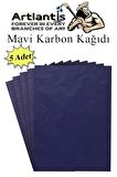 Mavi Karbon Kağıdı A4 5 Adet 21x29,7 cm Kopya Kağıdı Transfer Kağıdı Renkli Karbon Kağıdı