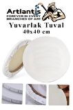 Yuvarlak Tuval 40x40 cm 1 Adet Arkadan Zımbalı Astarlı Resim Tuvali Akrilik Boya Yağlı Boya