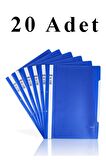 20 Adet A4 Mavi Telli Dosya 1 Paket Ekonomik Kaliteli Telli Dosya Ofis Büro Okul