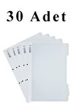 30 Adet A4 Beyaz Telli Dosya 1 Paket Ekonomik Kaliteli Telli Dosya Ofis Büro Okul