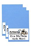 Açık Mavi Eva 50x70 cm 3 Adet Eva Süngeri Okul Kreş Anasınıfı Elişi Etkinlikleri