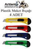 Maket Bıçağı Plastik Büyük Boy 4 Adet 18 mm Plastik Falçata Bıçağı Büyük Boy