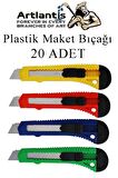 Maket Bıçağı Plastik Büyük Boy 20 Adet 18 mm Plastik Falçata Bıçağı Büyük Boy
