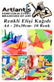 Elişi Kağıdı A4 10 Renk 5 Paket El işi Kağıdı 10 Lu Kreş Ana Sınıfı Okul Öncesi Sınıf Malzemesi