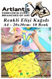 Elişi Kağıdı A4 10 Renk 5 Paket El işi Kağıdı 10 Lu Kreş Ana Sınıfı Okul Öncesi Sınıf Malzemesi