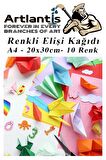 Elişi Kağıdı A4 10 Renk 5 Paket El işi Kağıdı 10 Lu Kreş Ana Sınıfı Okul Öncesi Sınıf Malzemesi