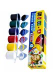 Bebek El Ayak İzi Tuval Boyama Seti 25x35 cm 1 Paket Parmak Boyası Zemin Fırça Rulo Fırça Ponpon Fırça Hatıra Seti