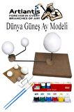 Güneş Dünya Ay Modeli 1 Paket 6 Renk Guaj Boya Fırça Gezegen Maketi Deney Seti Güneş Sistemi Modeli Okul Ders Deney Seti Kendin Yap