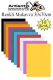 Renkli Mukavva 10 Renk 50x70 cm 1 Paket Sert Renkli Karton 1.0 mm Okul Okul Öncesi Anasınıfı Hobi Etkinlik