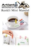 Renkli Mini Mandal Ahşap 50 Adet Renkli Minik Mandal Dekoratif Süsleme Fotoğraf Asma Mandalı Dekarasyon