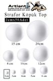 Strafor Köpük Top 2 cm 50 Adet Köpük Top Küre Toplar Yuvarlak Strafor Köpük Top Okul Deney Hobi Sanat