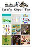 Strafor Köpük Top 3 cm 5 Adet Köpük Top Küre Toplar Yuvarlak Strafor Köpük Top Okul Deney Hobi Sanat