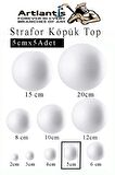 Strafor Köpük Top 5 cm 5 Adet Köpük Top Küre Toplar Yuvarlak Strafor Köpük Top Okul Deney Hobi Sanat