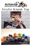 Strafor Köpük Top 6 cm 10 Adet Köpük Top Küre Toplar Yuvarlak Strafor Köpük Top Okul Deney Hobi Sanat