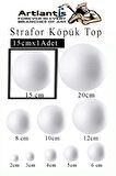 Strafor Köpük Top 15 cm 1 Adet Köpük Top Küre Toplar Yuvarlak Strafor Köpük Top Okul Deney Hobi Sanat