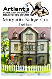 Mini Bahçe Çiti Kırmızı 3x60cm 2 Adet Dekoratif Minyatir Bahçe Çiti Okul Proje Teraryum Mini Ev Bahçe Çit