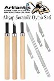 Ahşap Seramik Oyma Seti 3 lü Kretuar 1 Paket İskarpela Seti Paslanmaz Çelik Bıçaklı Ağaç Oyma Heykel Hobi Kretuar Gravür