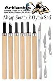 Ahşap Seramik Oyma Seti 6 lı Kretuar 1 Paket İskarpela Seti Paslanmaz Çelik Bıçaklı Ağaç Oyma Heykel Hobi Kretuar Gravür