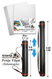 Proje Tüpü Dar 1 Adet 35x50 cm Resim Kağıdı 25 Adet Bozuka Proje Tüpü Silindir Proje Tüpü