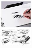 Eskiz Defteri A5 Spralli 50 Yaprak 1 Adet 100 gr 148x210 mm Sketch Book Üstten Açılmalı Ezkiz Defteri